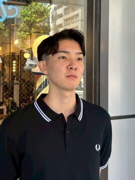 バーバーブロス 長堀店(BARBER BROS) 【BarBerBROS】センターパート　ニュアンスパーマ