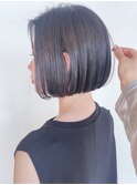 【morio原宿】大人ボブ ワンレンボブ 前髪なし グレージュ