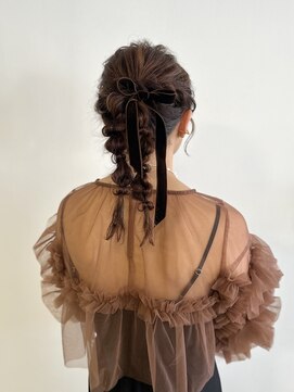 ツイン編みおろし