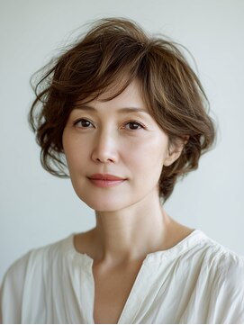 クラゲヘアー/小顔/ココアベージュ/オリーブグレー/川西