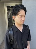 メンズカット　メンズカジュアル　センターパート