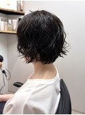 ショートボブのニュアンスパーマ