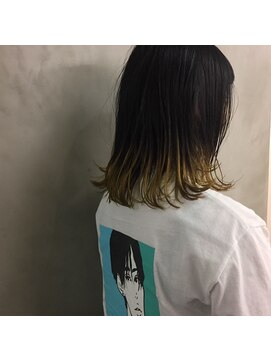 バングヘアーデザイン(BANG HairDesign) 裾カラー×イエロー