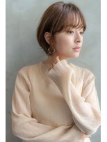 メゾンバイハバナ(maison by HAVANA)&nbsp;大人かわいいフェザーバングカーキグレージュミディアムウルフ