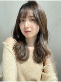 オリーブベージュ/マロンベージュ/くすみカラー/韓国風前髪