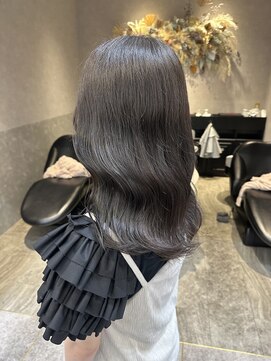 ロンド レア 天神大名店(Lond Le’a) ダブルカラーブリーチなし透明感カラー暗髪グレージュ韓国ブルベ