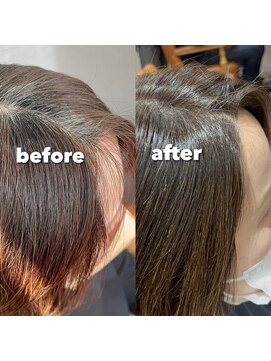 美容室 ラ・クープ 脱白髪染め大人ハイライト