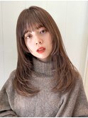 レイヤーロング/顔まわりレイヤー/おくれ毛/小顔/髪質改善