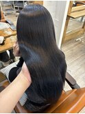 髪質改善【縮毛矯正】×地毛風ブルーブラックカラー