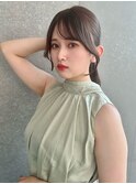結んでもかわいい顔周り