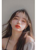 ロング/2way バング/ピンクブラウン【lana hair新宿】