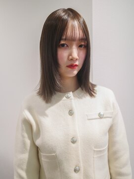 赤み消しカラー ブリーチなし オリーブベージュ 透明感 グレー