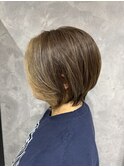 大人前下りボブ20代30代40代50代/ショートボブスタイル