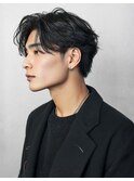 センターパート アップバング 刈り上げ ツーブロック 韓国ヘア
