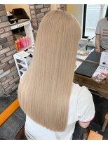 セットアップ 岡山北長瀬店(SET-UP)&nbsp;ブリーチ2回×ホワイトミルクティー
