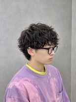 ジールサロン つくば本店 ニュアンススパイラルパーマ×刈り上げなしマッシュ