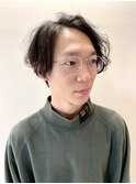 メンズのショートボブ