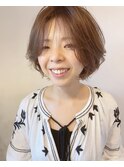 大人可愛い 細めハイライト ボブ マッシュ