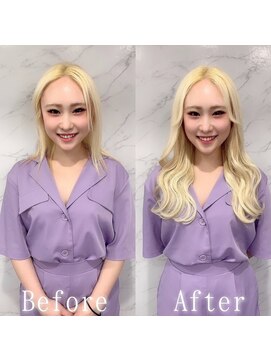 エクステ専門店あるじゃんすー 宇都宮店 韓国風ブロンドへア#シールエクステ#韓国風レイヤー#宇都宮