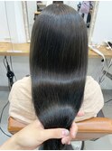 ブリーチなしのオリーブグレージュ