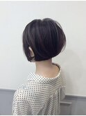 首が長く見える丸みショートボブ☆