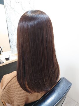 ヘアーカルチャー 小倉台店 HAIR CULTURE ミディアムストレートアッシュブラウン大人可愛いセミロング