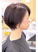 大人ショートヘアイルミナカラーグレーベージュ/西中島/武庫之荘