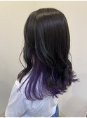 ダークグレージュ×インナーラベンダー