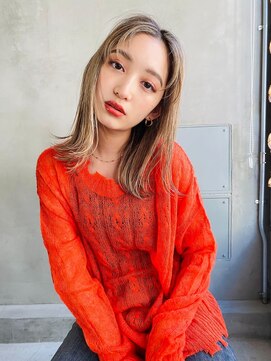 スティーロ 渋谷(Steelo) Steelo  切りっぱなしロブ×ブロンドベージュ