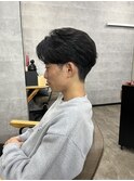 MEN'S HAIRマッシュパーマアッシュブラックウルフ