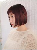 【ミニボブ/阿部達哉】ブリーチ/外ハネ/切りっぱなしボブ