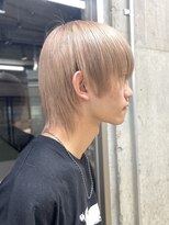 韓国風メンズメルクティーベージュダブルカラーハイトーンカラー