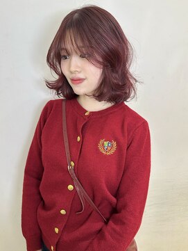 アクシス 栄店(`AXIS) cherry red × layer bob