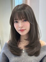 ノイカーム(noi Calm) 顔周りレイヤーカットくびれヘアミルクティーベージュカラー