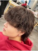 渋谷メンズマッシュウルフカット緩めシャドウパーマ波巻きパーマ