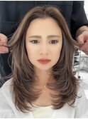 ハイライトレイヤーカットエクステイルミナカラー縮毛矯正