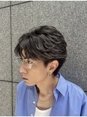 フェザーパーマフェザーショートセンターパート新潟メンズパーマ