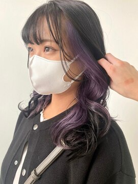 アフターニュース 新潟(afternews) ブリーチ/インナーカラー/パープル/耳掛け