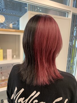 アズールサン 草加西口店(azule-sun) ツートーンカラー,ピンク,ブラック,ウルフカット【草加】