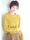 ことりベージュアッシュブラウン大人かわいいワンサイドショート