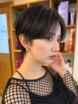 エニ 自由が丘(ENi)&nbsp;黒髪/グレーベージュ/レイヤーロング/前髪パーマ[自由が丘駅]