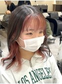 縮毛矯正していても出来るインナーカラーピンクベージュ【木村】