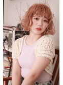*ウェーブボブ×オレンジベージュカラー*