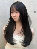 レイヤーカットインナーカラーイヤリングカラー色落ち綺麗表参道