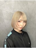 滋賀県/草津市/ハイトーン/ベージュ/ミルクティーベージュ/ボブ