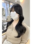レイヤーカットシアーカラーうるつや小顔韓国ヘア