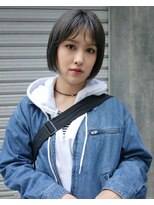 レコ 渋谷(LECO)&nbsp;シルキーアッシュグレーミニボブハイトーンケアブリーチ