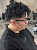 メンズアップバングパーマニュアンスパーマツイスト刈り上げ