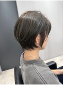 長めショート/グレーアッシュ/ショートボブ/ショート