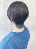 *前下がりショートインナーカラーひし形くびれショート30代40代
